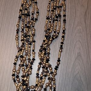 Gold black and grey beads necklace